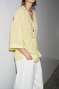 STRIPED KIMONO WITH TIES ZW COLLECTION