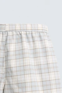 REGULAR FIT PLAID SHORTS