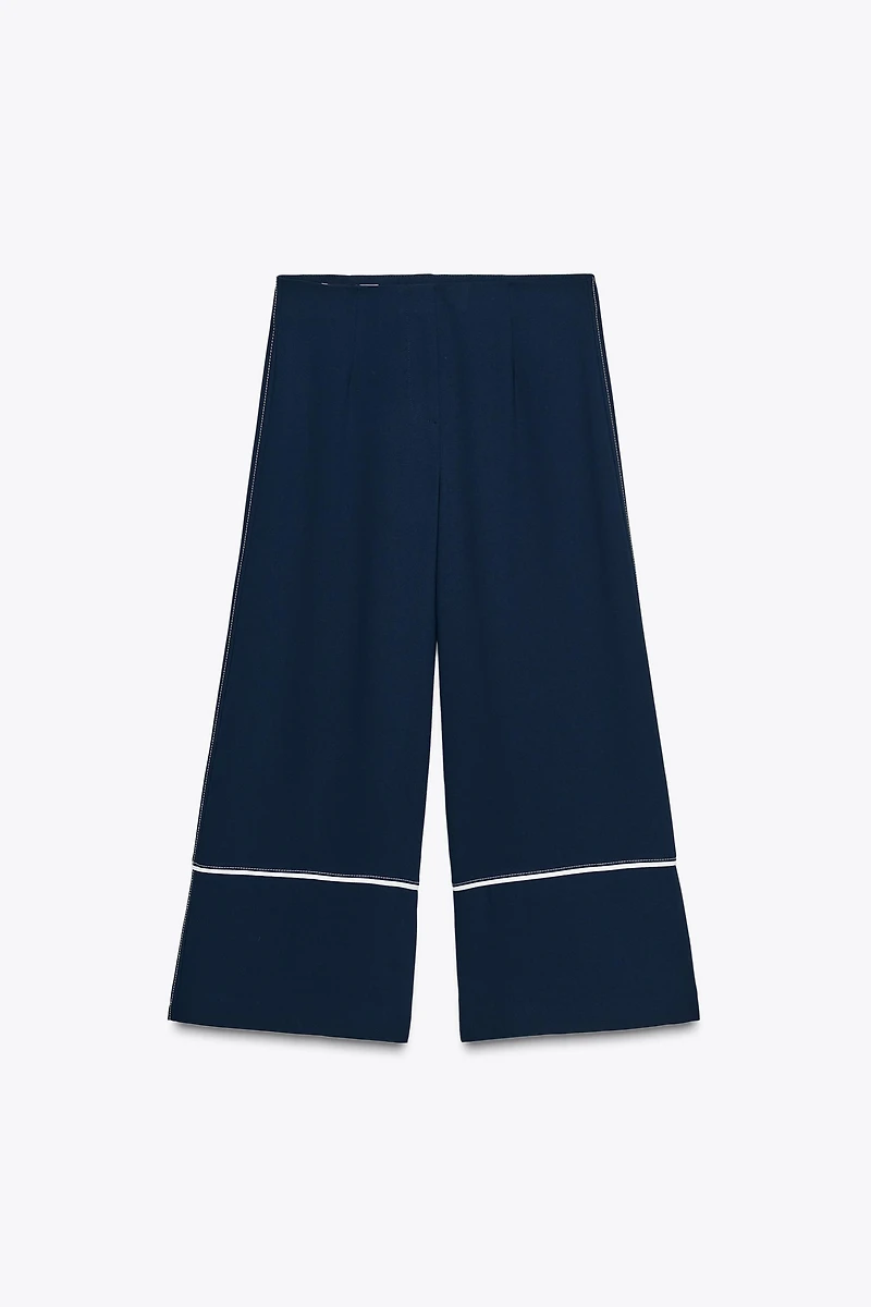 TOPSTITCHED CULOTTES