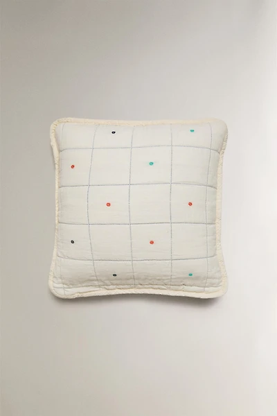 CHECK AND DOT THROW PILLOW COVER