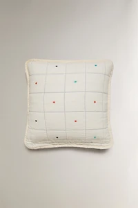 CHECK AND DOT THROW PILLOW COVER