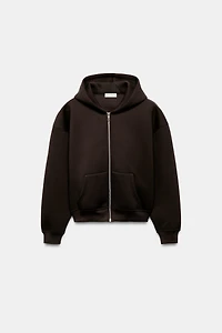 NEOPRENE EFFECT HOODIE SWEATSHIRT