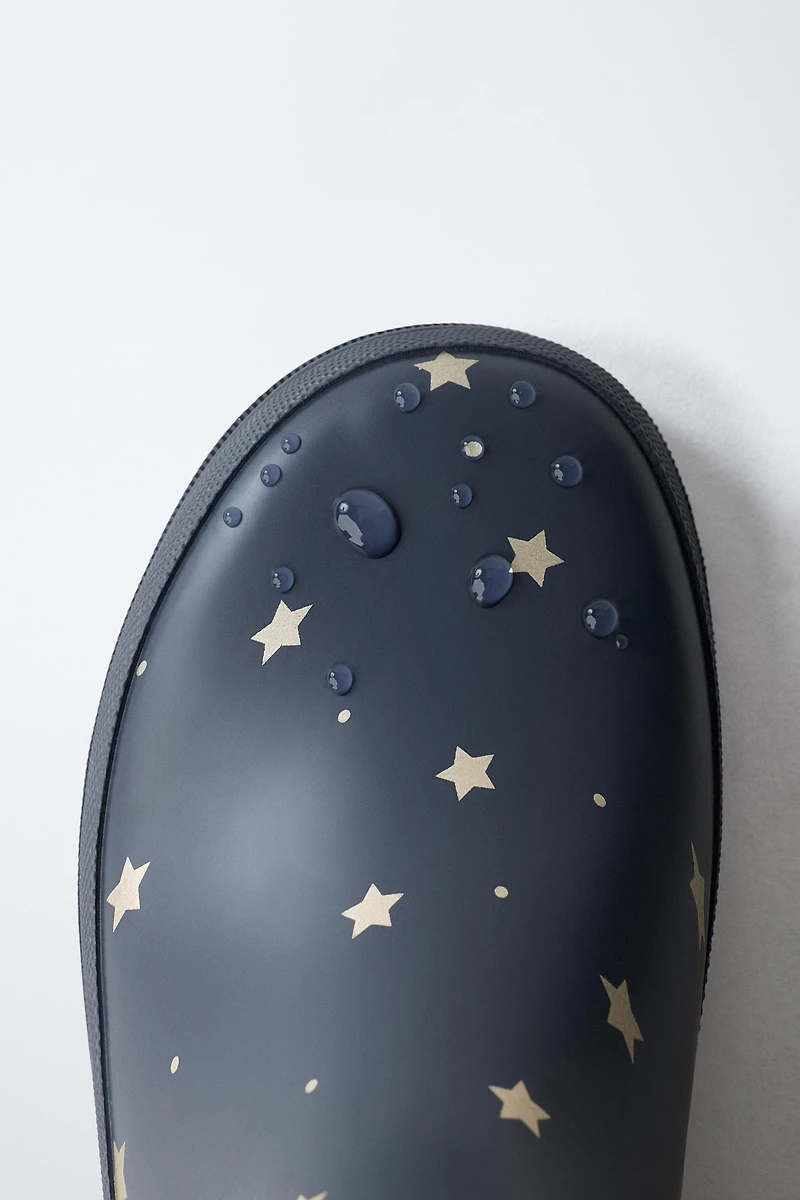 STAR PRINT RAIN BOOTS