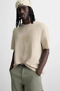 SPRAY PRINT KNIT T-SHIRT
