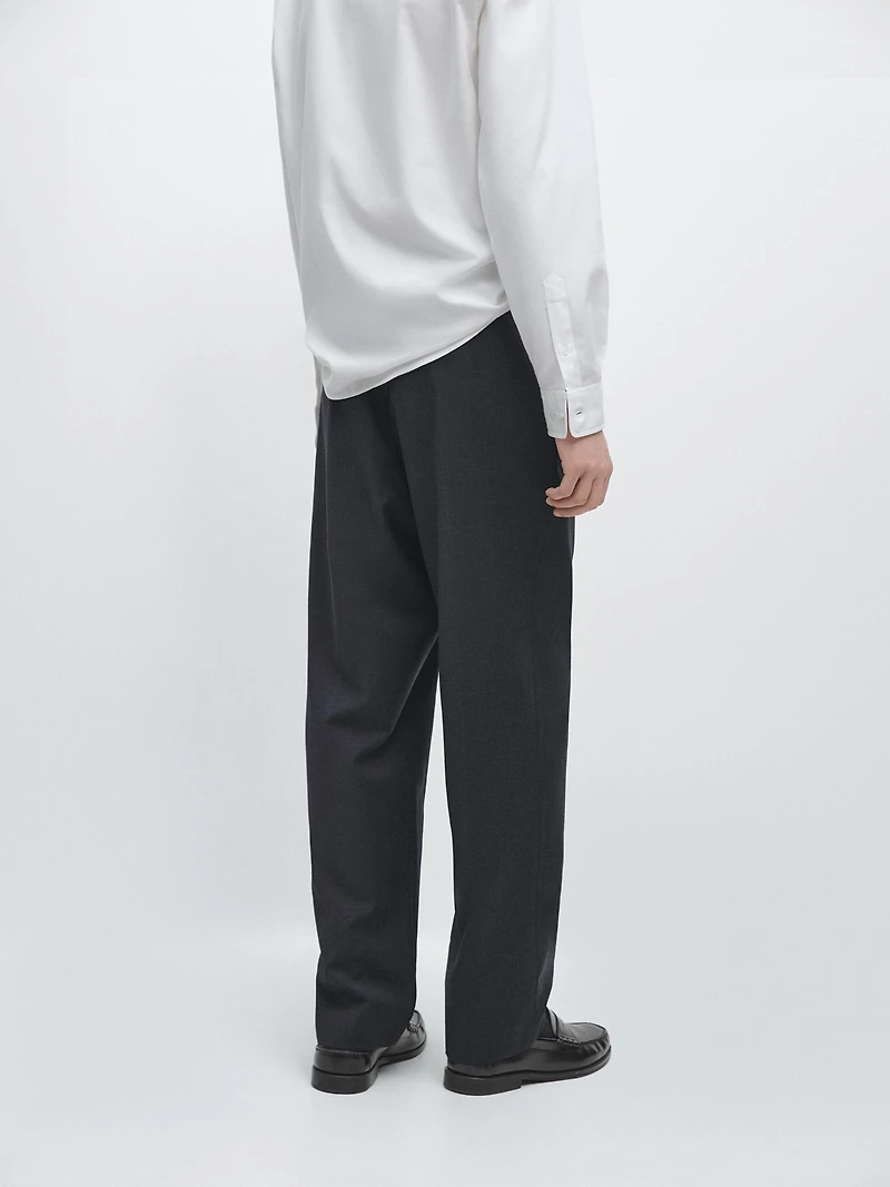 Wool houndstooth trousers
