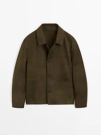 Distressed effect 100% sheepskin leather jacket