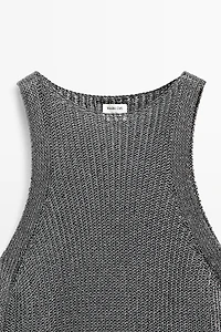 Metallic knit halter top - STUDIO