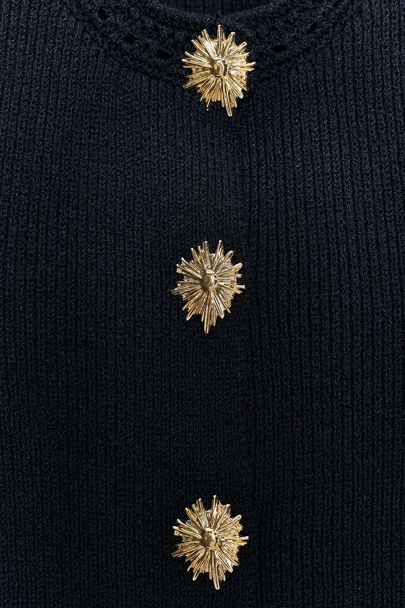 GOLD BUTTON KNIT TOP