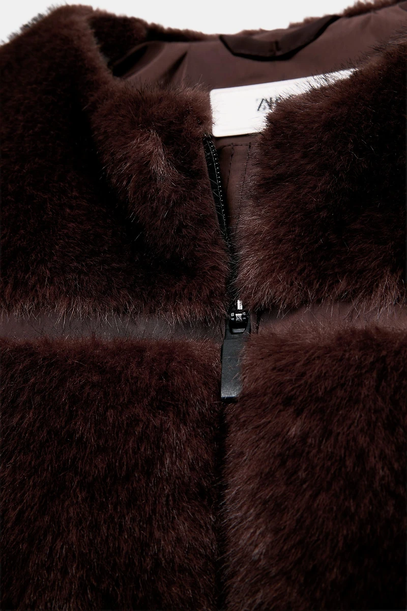 SHORT FAUX FUR COAT HEIQ XREFLEX™ SKI COLLECTION