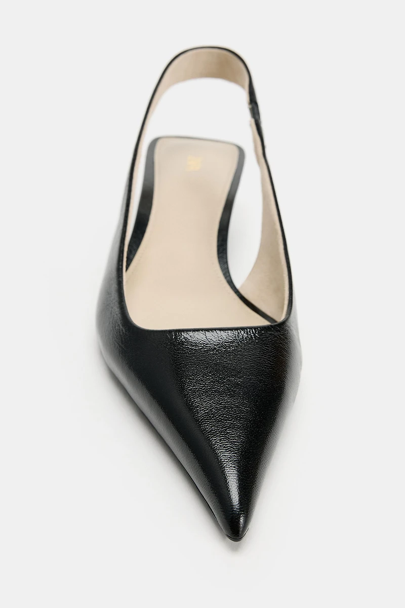 MINI TALONS COMPENSÉS OUVERTS EN CUIR