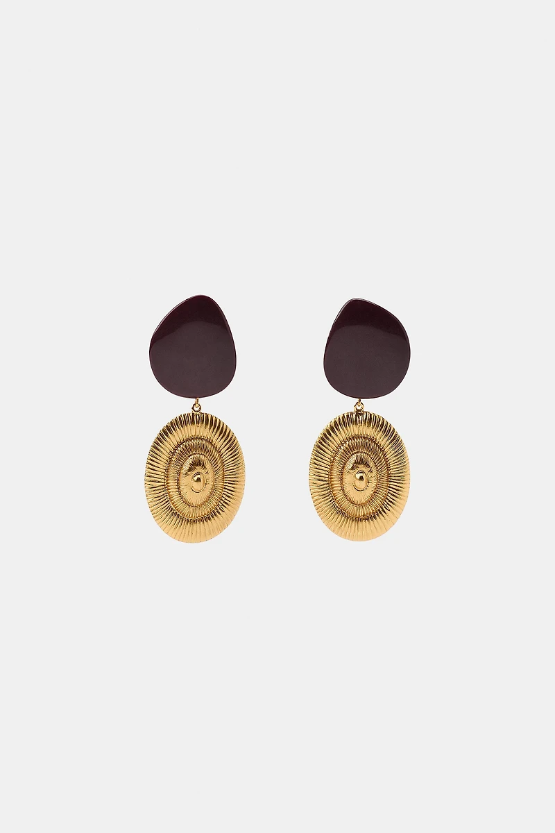 STONE SHELL EARRINGS