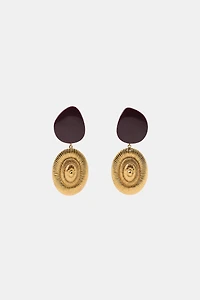 STONE SHELL EARRINGS