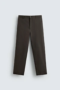 TEXTURED STRAIGHT FIT PANTS