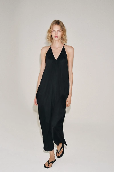 ZW COLLECTION SATIN DRAPED DRESS