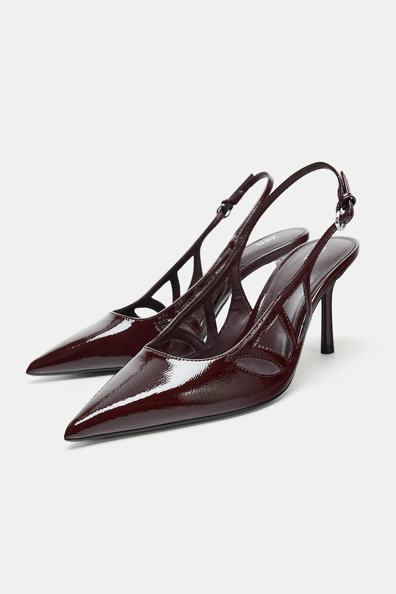 PATENT EFFECT HEELED SHOES