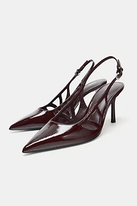 PATENT EFFECT HEELED SHOES