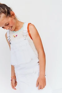 CONTRAST TOPSTITCH DENIM PINAFORE