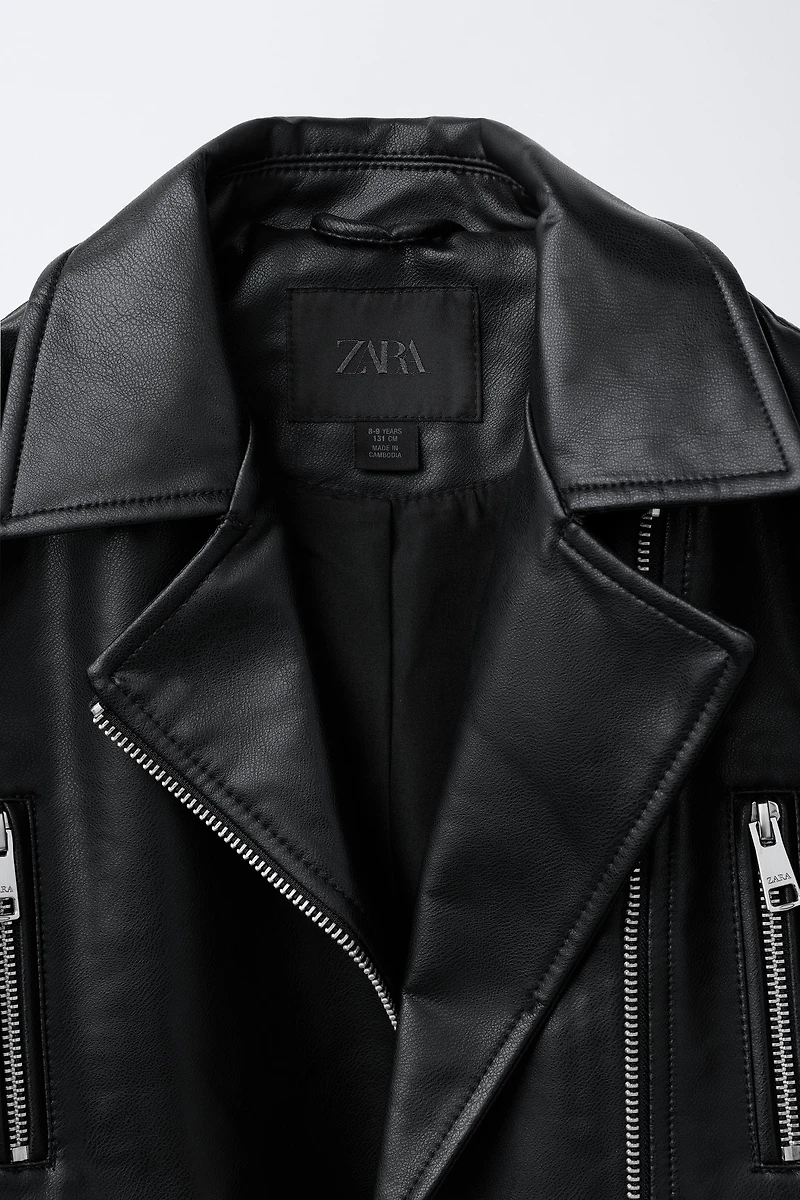 BLOUSON DE MOTARD MATIÈRE SYNTHÉTIQUE