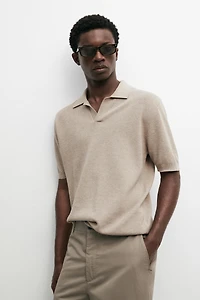 100% cotton knit polo sweater