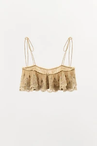 EMBROIDERED RUFFLE CAMISOLE