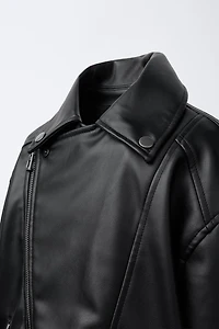 FAUX LEATHER BIKER JACKET