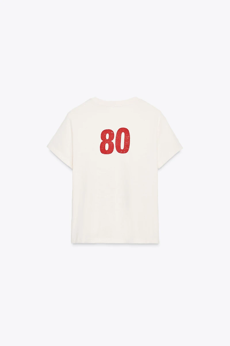 WASHED EFFECT TEXT T-SHIRT
