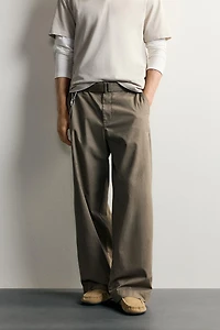 RELAXED FIT BELTED PANTS