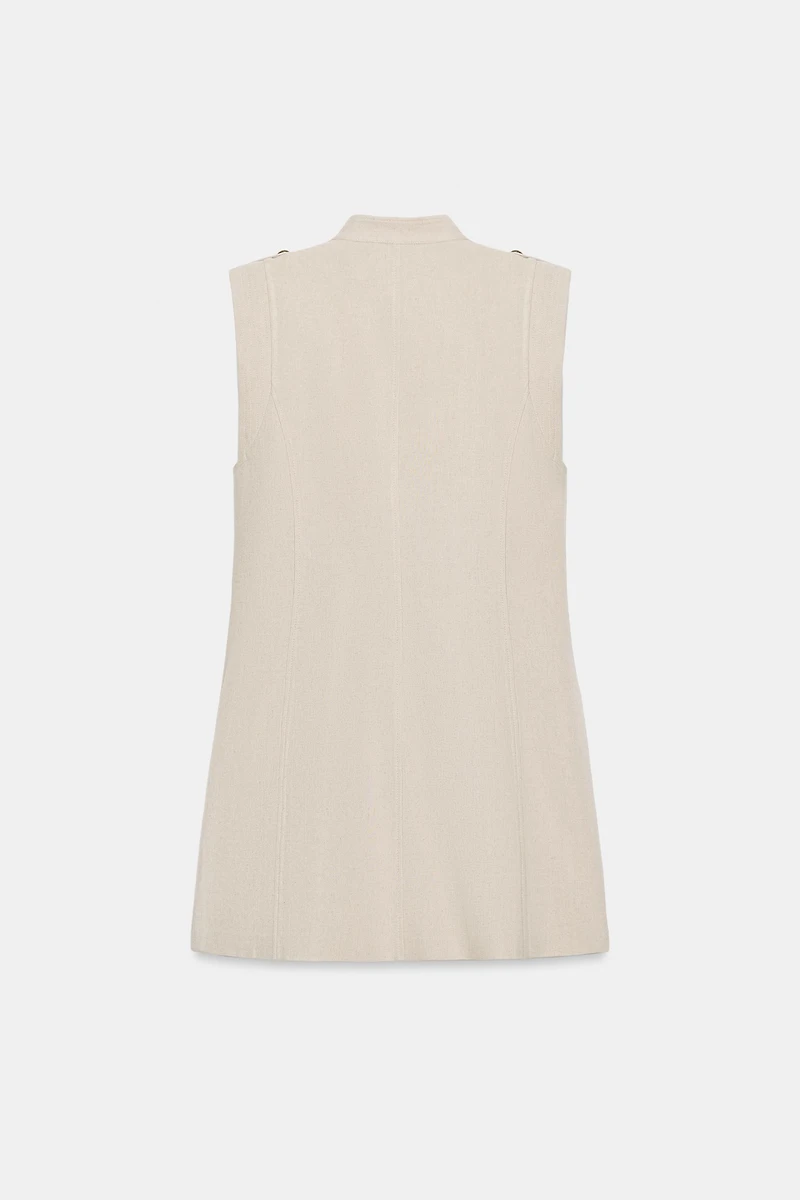 LINEN MINI FIREMAN CLASP DRESS