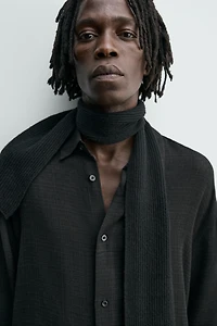 TEXTURED VISCOSE - COTTON SHIRT