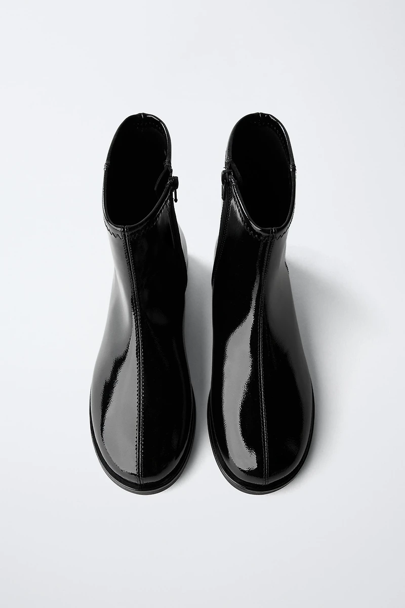 PATENT ANKLE BOOTS