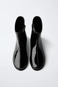 PATENT ANKLE BOOTS