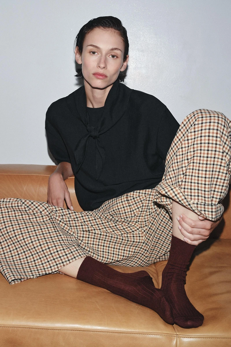 WOOL BLEND RIB SOCKS