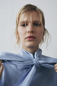 ZW COLLECTION BOW SHIRT
