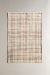 SET OF IRREGULAR CHECK COTTON KITCHEN TOWELS (SET OF 2)