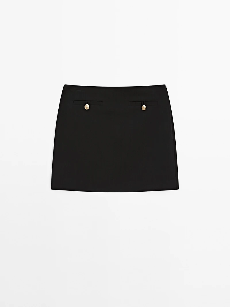 Button-up mini skirt