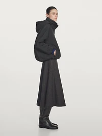 Water-repellent padded parka with high neck