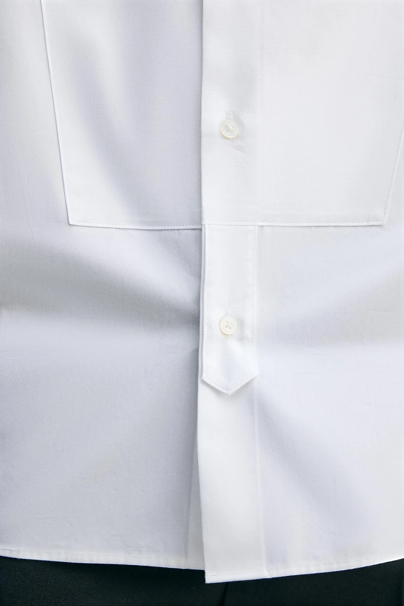 CHEMISE SLIM AVEC PLASTRON