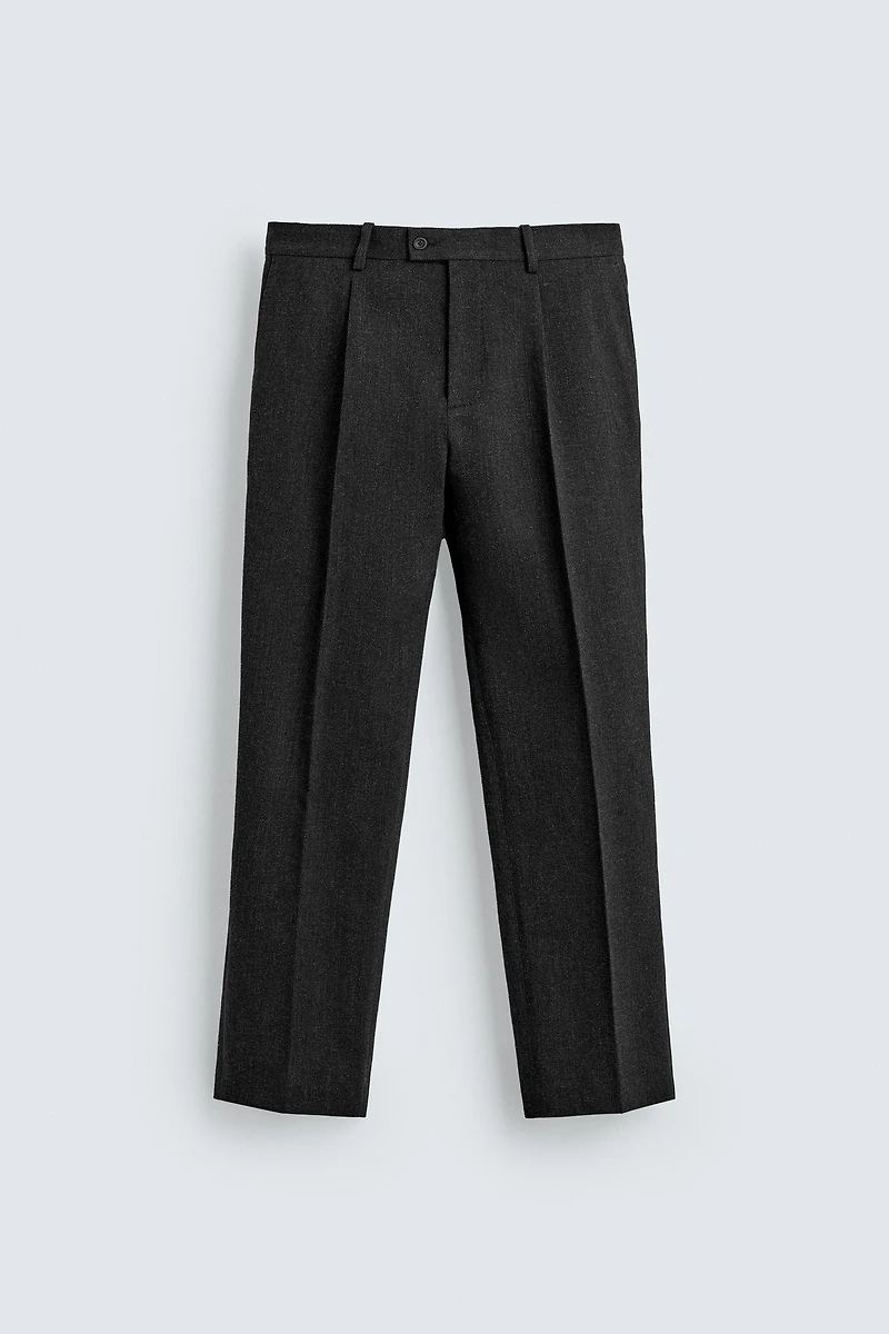 TEXTURED COTTON - WOOL PANTS LIMITED EDITION