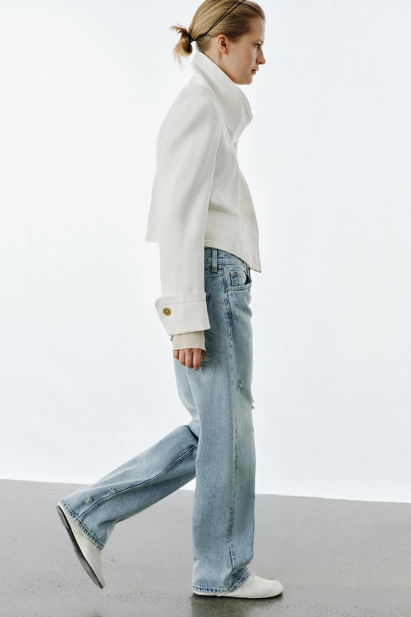 ZW COLLECTION RELAXED STRAIGHT LOW RISE JEANS