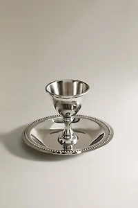 STEEL EGG CUP WITH PLATE