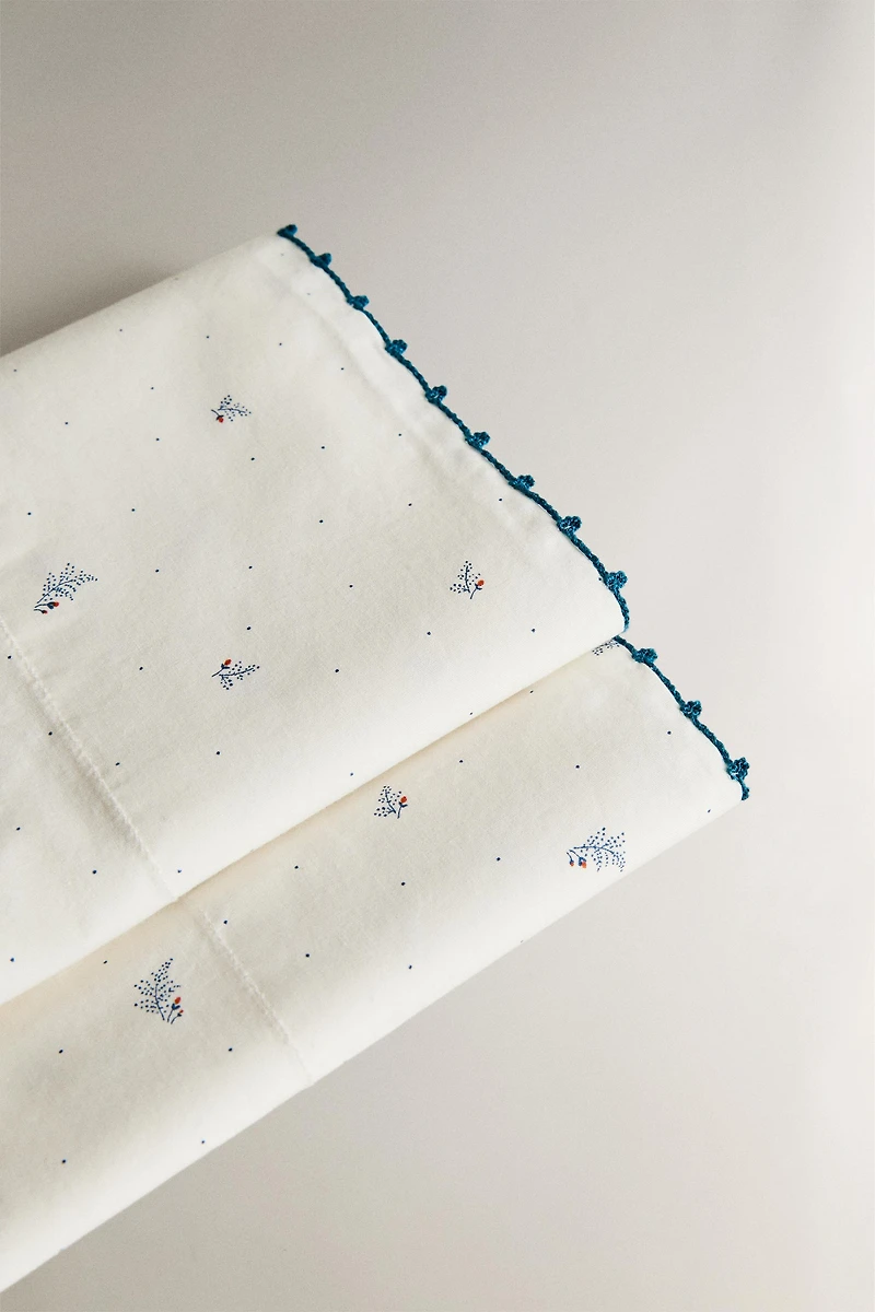 LEAF AND DOT MINICRIB SHEET SET