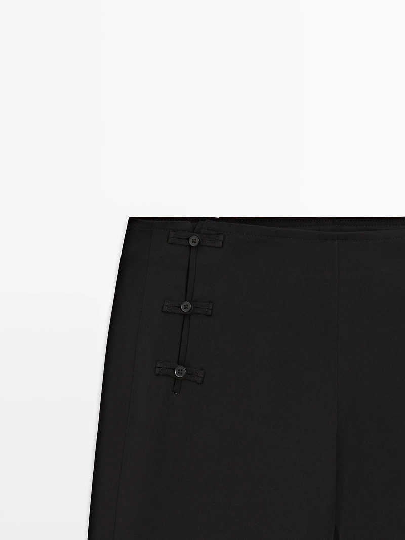 Capris with button details