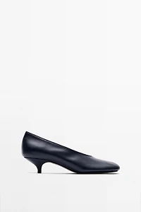 Soft leather heel shoes
