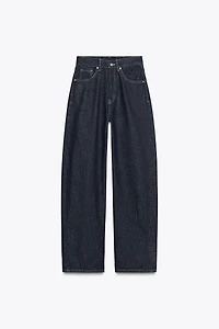 TRF HIGH WAIST STRAIGHT LEG JEANS WITH LOOP