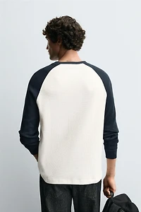 T-SHIRT STRUCTURE QUADRILLÉE COLOR BLOCK
