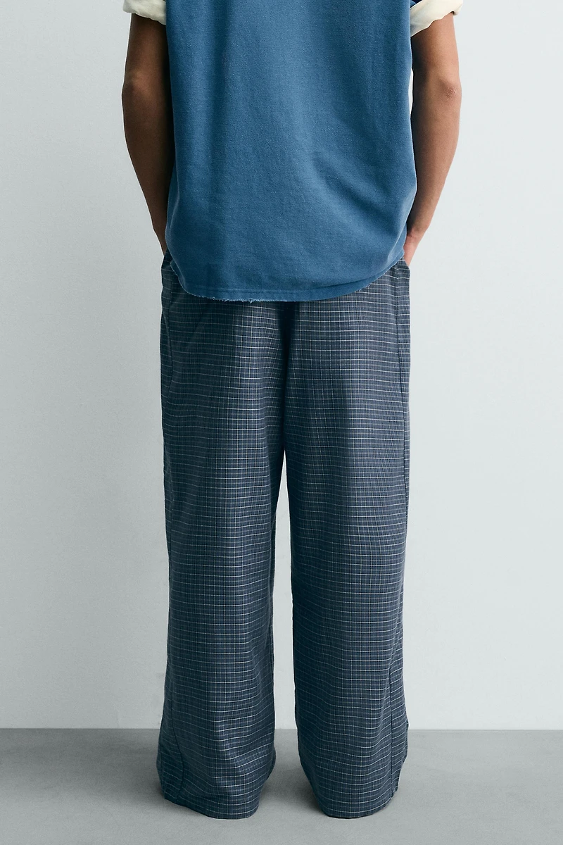 PLAID BAGGY FIT PANTS