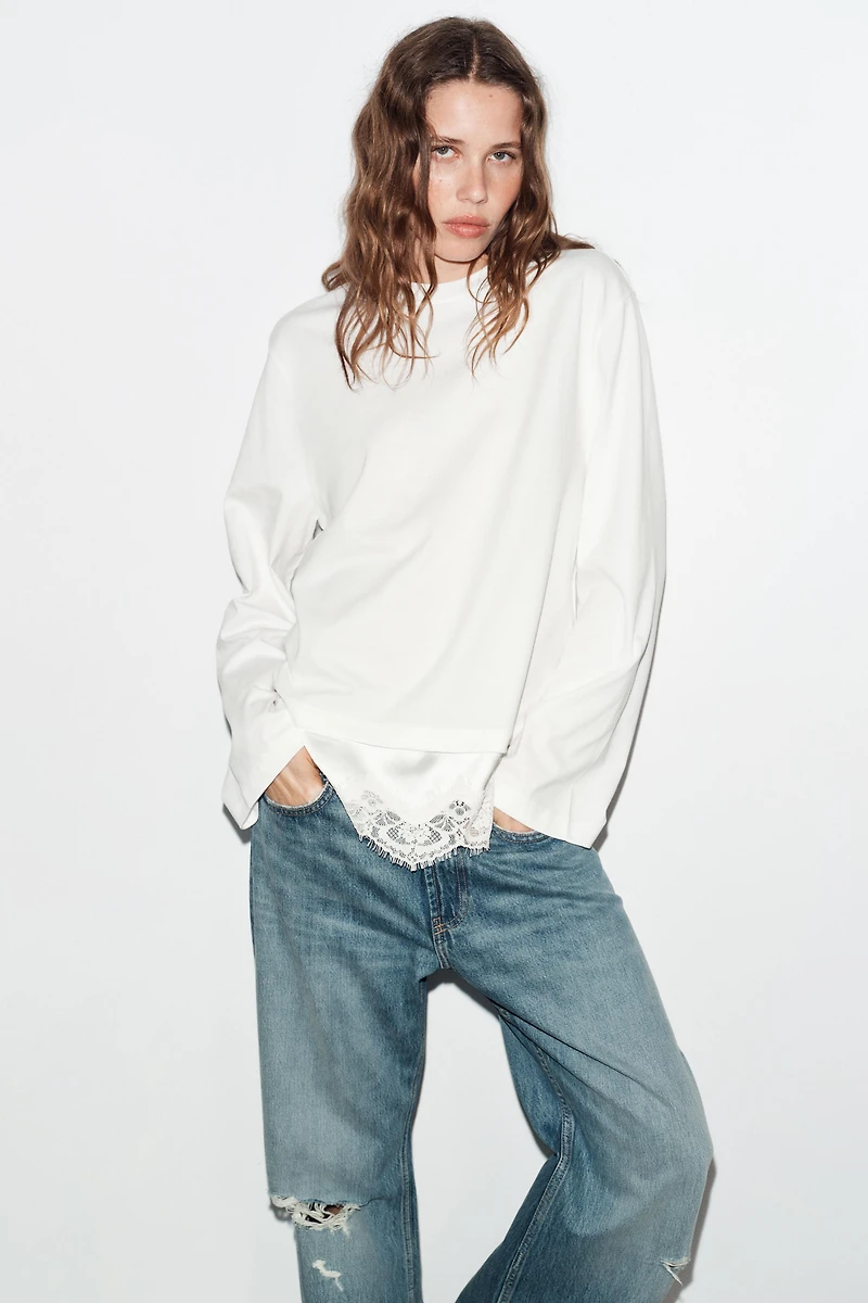 COMBINATION LACE T-SHIRT