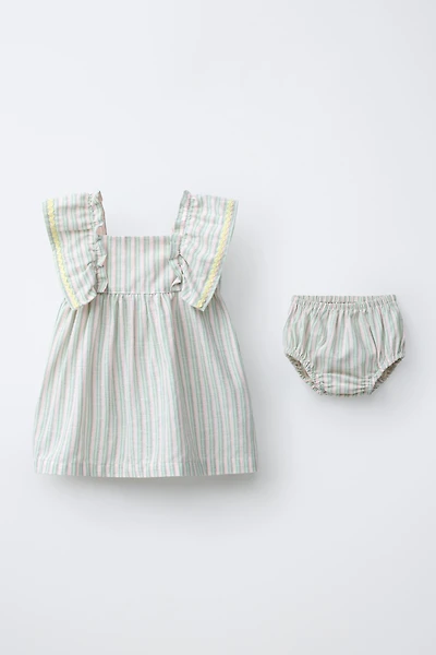 WAVY TRIM DRESS AND PANTY