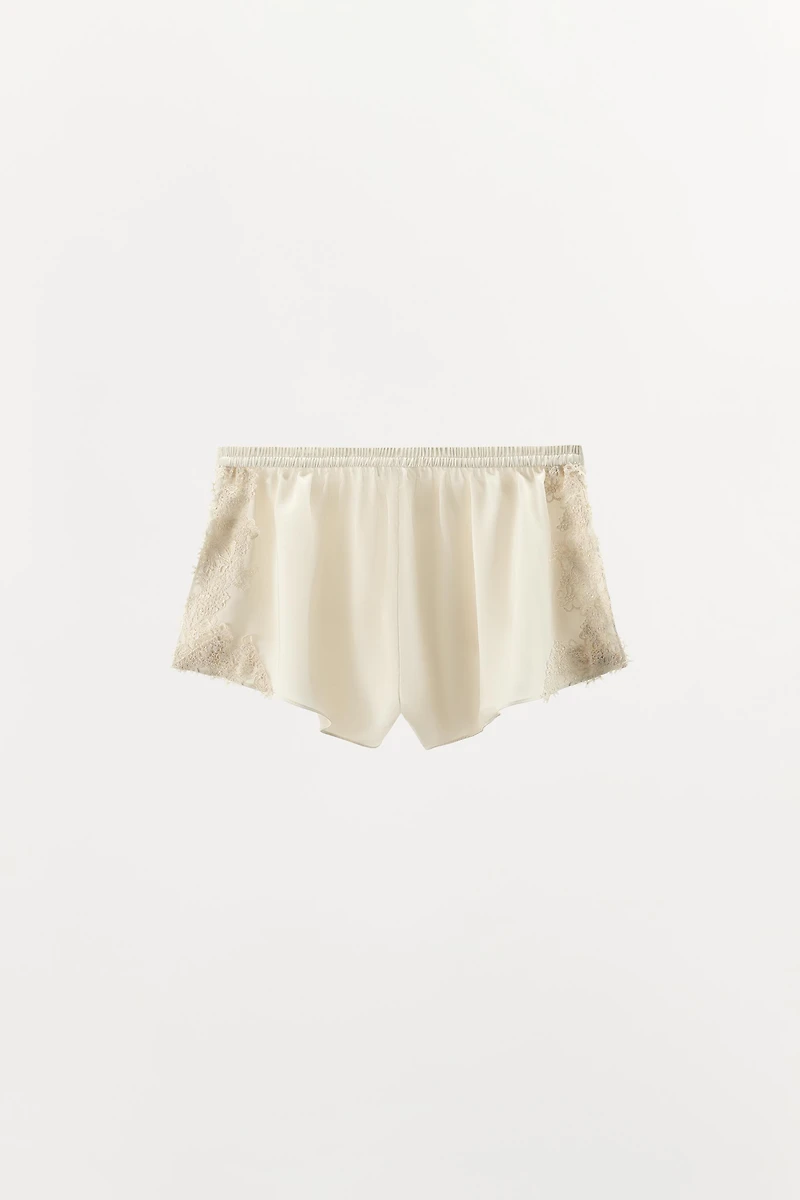 SATIN LACE SHORTS