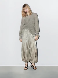 Linen blend sweater with V-shaped plunging back - STUDIO